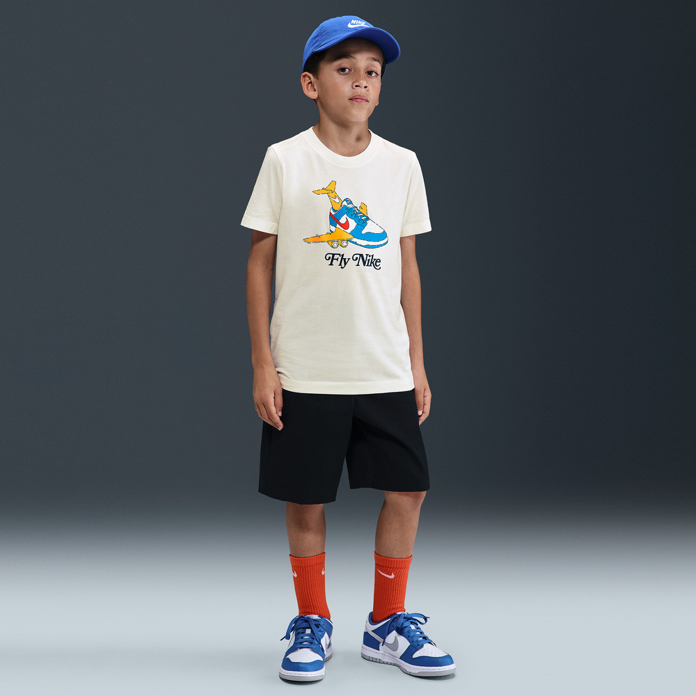 NIKE耐克2025大童K NSW TEE FLY DUNK针织无领短THV5208-100