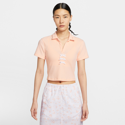 NIKE耐克2025女子AS W NSW SS RIB POLO GCEL针织有领短TIM3393-664