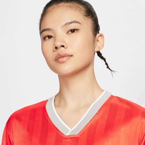 NIKE耐克2025女子AS W NSW V NECK JERSEY针织无领短TIH8505-633