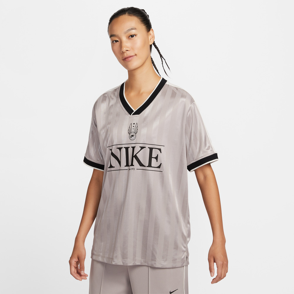 NIKE耐克2025女子AS W NSW V NECK JERSEY针织无领短TIH8505-009