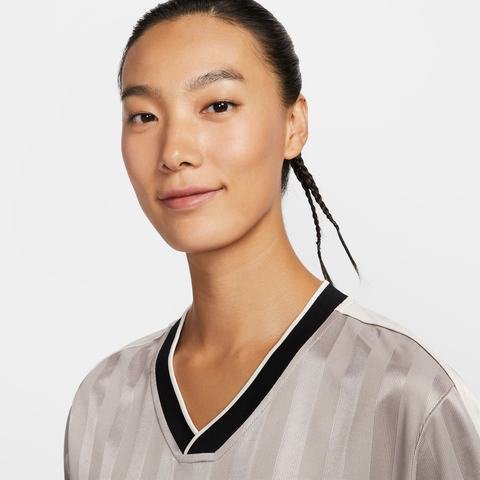 NIKE耐克2025女子AS W NSW V NECK JERSEY针织无领短TIH8505-009