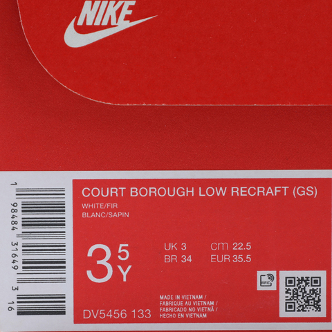 NIKE耐克2025男大童COURT BOROUGH LOW RECRAFT (GS)儿童DV5456-133