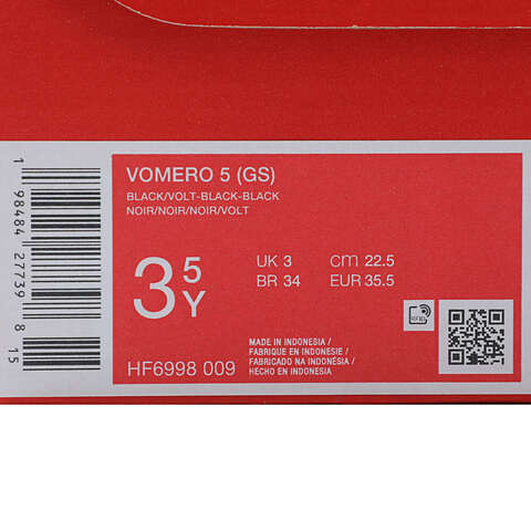 NIKE耐克2025男大童VOMERO 5 (GS)儿童HF6998-009