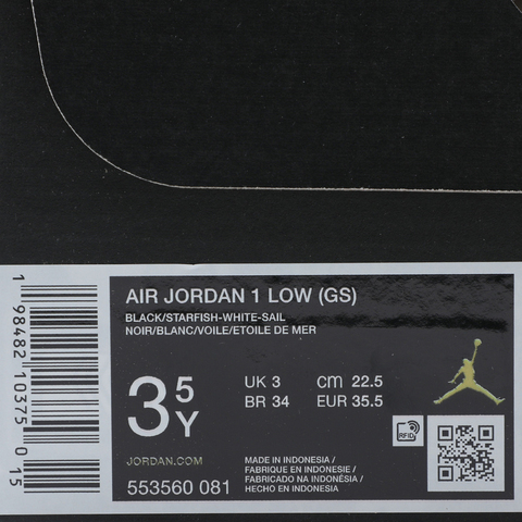 NIKE耐克2025男大童AIR JORDAN 1 LOW (GS)乔丹553560-081