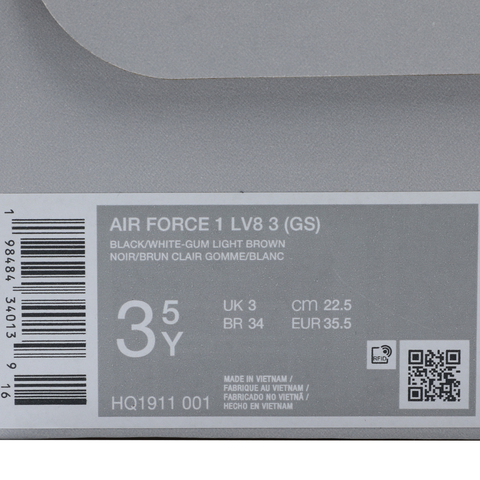 NIKE耐克2025男大童AIR FORCE 1 LV8 3 (GS)儿童HQ1911-001