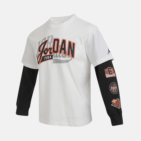 NIKE耐克2025男大童长袖T恤针织无领长TJD2532034GS-001