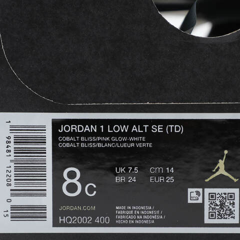NIKE耐克2025女婴童JORDAN 1 LOW ALT SE (TD)乔丹HQ2002-400