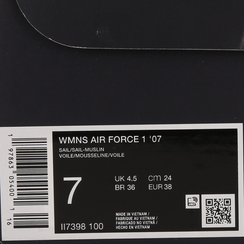 NIKE耐克2025女子WMNS AIR FORCE 1 '07休闲II7398-100