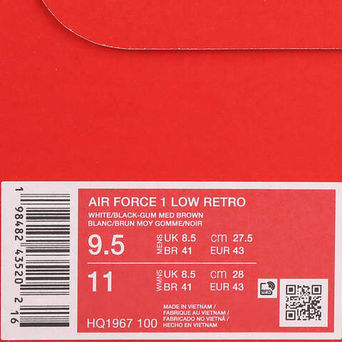 NIKE耐克2025男子AIR FORCE 1 LOW RETRO休闲HQ1967-100