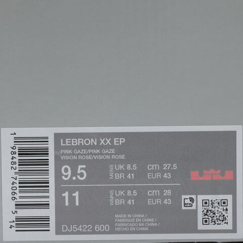 NIKE耐克2025男子LEBRON XX EP篮球DJ5422-600