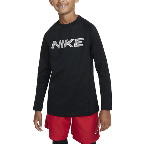 NIKE耐克2025男大童B NP DF LS CREW WARM针织无领长THF4362-010