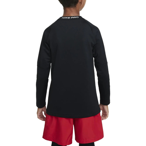 NIKE耐克2025男大童B NP DF LS CREW WARM针织无领长THF4362-010