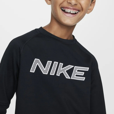 NIKE耐克2025男大童B NP DF LS CREW WARM针织无领长THF4362-010