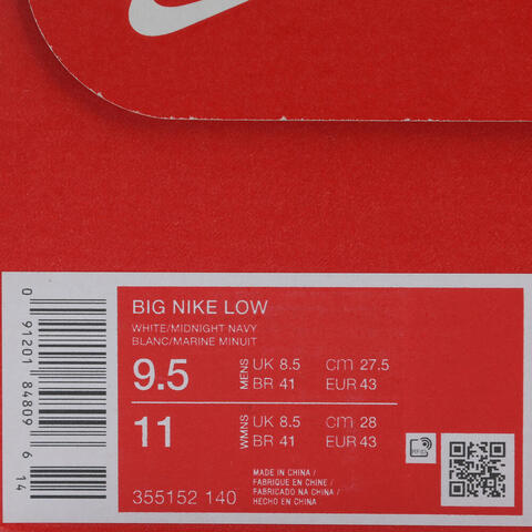 NIKE耐克2025男子BIG NIKE LOW休闲355152-140