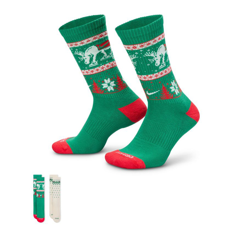 NIKE耐克2025中性U NK ED PLS CSH CREW WW 2PR中袜优惠装HV6939-901