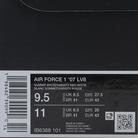 NIKE耐克2025男子AIR FORCE 1 '07 LV8休闲IB6388-101