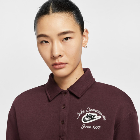 NIKE耐克2025女子AS W NSW PHNX FLC COLLARED PO针织无帽卫衣IM7487-652