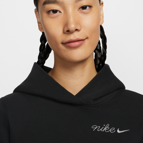 NIKE耐克2025女子AS W NSW PHNX FLC SHRUNKEN HOO针织连帽卫衣IM7495-010