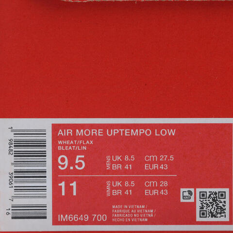 NIKE耐克2025男子AIR MORE UPTEMPO LOW休闲IM6649-700