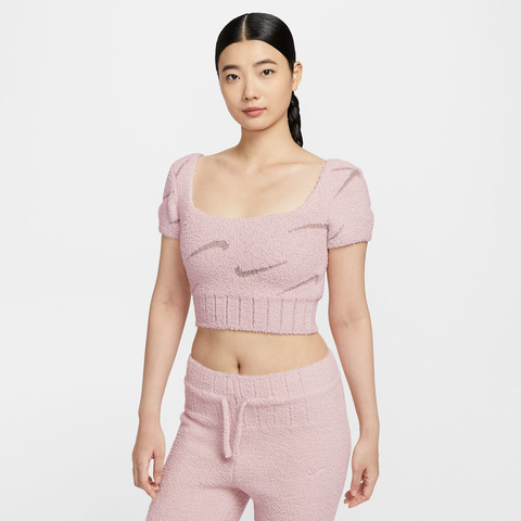 NIKE耐克2025女子AS W NSW PHNX BCL SS CROP TOP针织无领短THV2771-667
