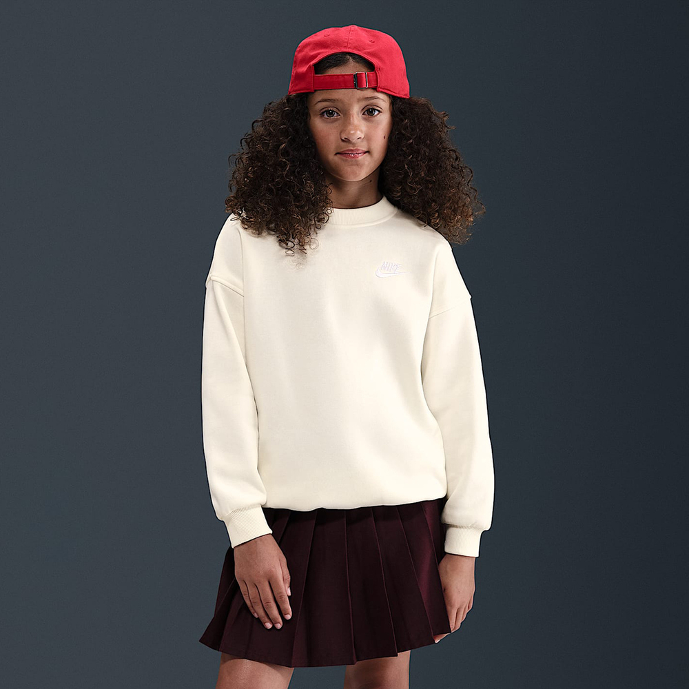 Nike KidsNike Kids2025大童G NSW CLUB FLC OVRSZD CREW LBR针织无帽卫衣FD2923-047