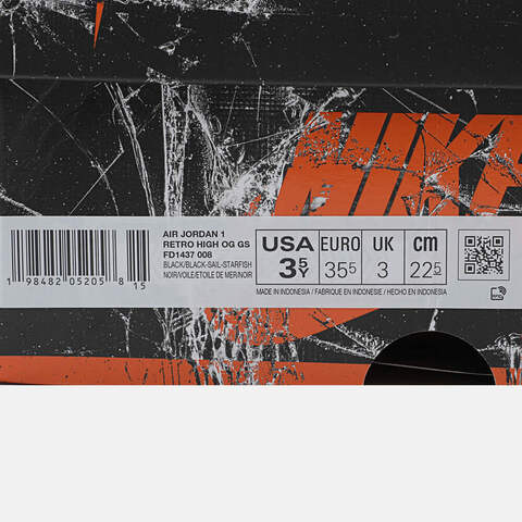 JordanJordan2025男大童AIR JORDAN 1 RETRO HIGH OG BG乔丹FD1437-008