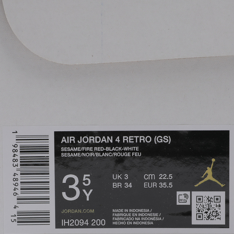 JordanJordan2025男大童AIR JORDAN 4 RETRO UNI BG乔丹IH2094-200