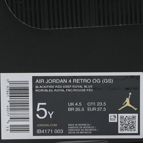 JordanJordan2025男大童AIR JORDAN 4 RETRO OG BG乔丹IB4171-003