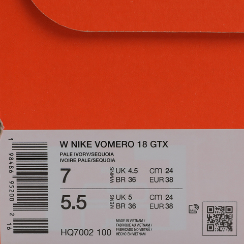 NIKE耐克2025女子W NIKE VOMERO 18 GTX跑步HQ7002-100