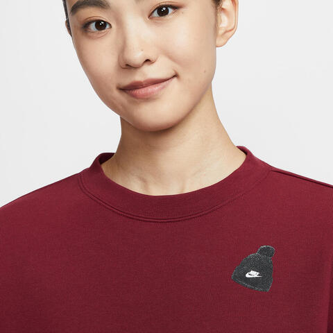 NIKE耐克2025女子AS W NSW GFX FLC CREW GCEL针织无帽卫衣IO7829-677