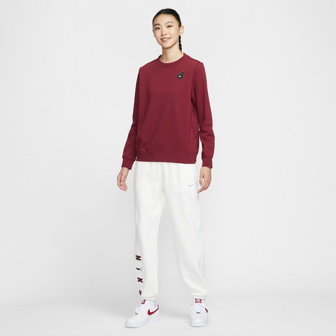 NIKE耐克2025女子AS W NSW GFX FLC CREW GCEL针织无帽卫衣IO7829-677