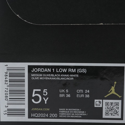 JordanJordan2025男大童JORDAN 1 LOW RM (GS)乔丹HQ2024-200