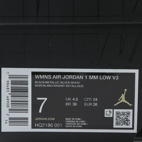 JordanJordan2025女子WMNS AIR JORDAN 1 MM LOW V3乔丹HQ2186-001