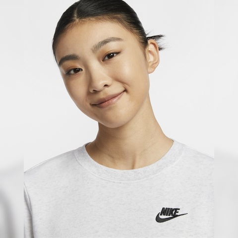 NIKE耐克2025女子AS W NSW CLUB FLC CREW STD针织无帽卫衣DQ5474-051