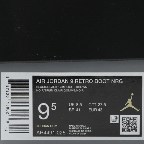 JordanJordan2025男子AIR JORDAN 9 RETRO BOOT NRG乔丹AR4491-025