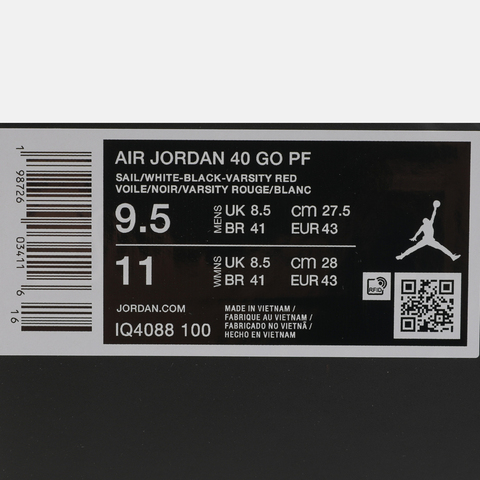 JordanJordan2025中性AIR JORDAN 40 GO PF乔丹IQ4088-100