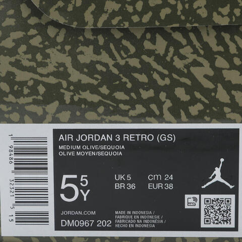 JordanJordan2025男大童AIR JORDAN 3 RETRO BG RT乔丹DM0967-202