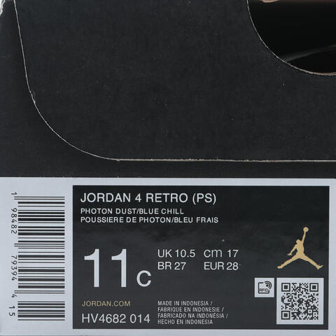 JordanJordan2025男小童JORDAN 4 RETRO UNI BP乔丹HV4682-014