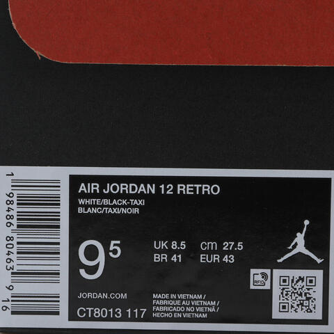 JordanJordan2025男子AIR JORDAN 12 RETRO乔丹CT8013-117