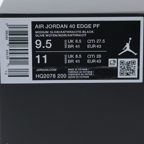 JordanJordan2025男子Air Jordan 40 Edge PF乔丹HQ2078-200