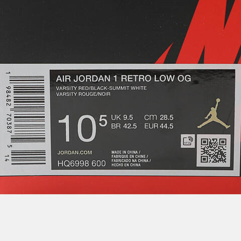 JordanJordan2025男子Air Jordan 1 Retro Low乔丹HQ6998-600