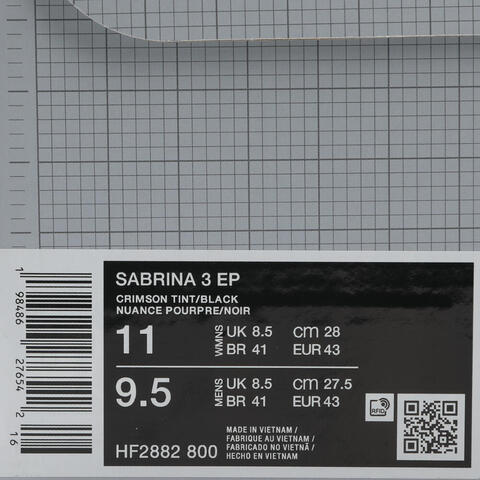 NIKE耐克2025女子SABRINA 3 EP篮球HF2882-800