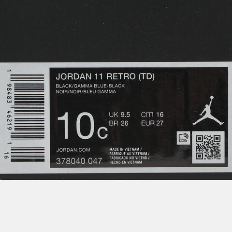 JordanJordan2025男婴童JORDAN 11 RETRO BT乔丹378040-047