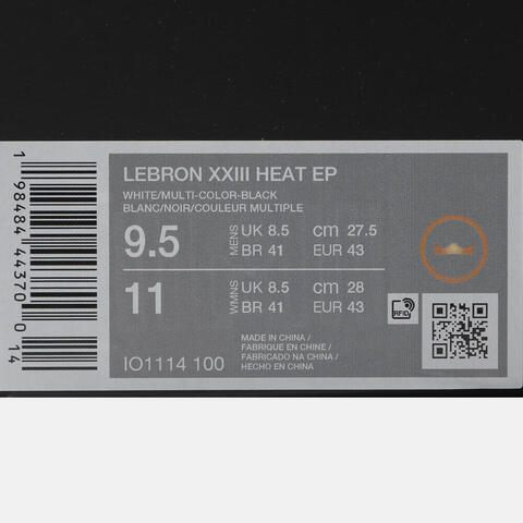 NIKE耐克2025男子LEBRON XXIII HEAT EP篮球IO1114-100