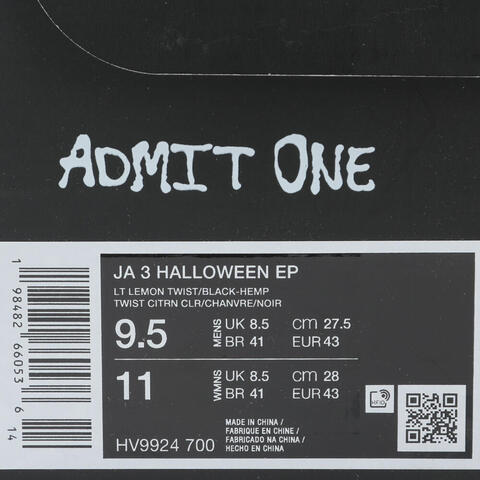 NIKE耐克2025男子JA 3 HALLOWEEN EP篮球HV9924-700