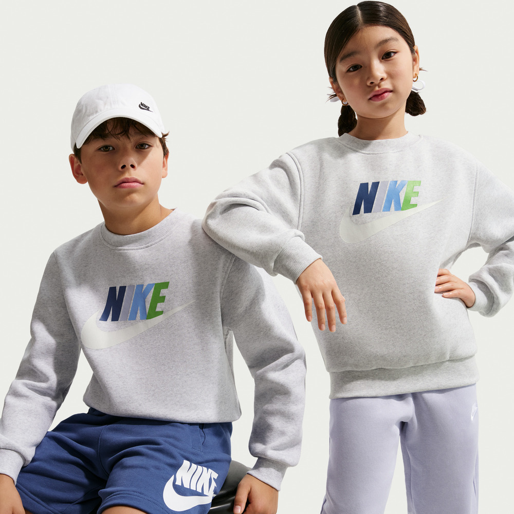 Nike KidsNike Kids2026大童K NSW CLUB FLC CREW LS HBR针织无帽卫衣FD2992-052