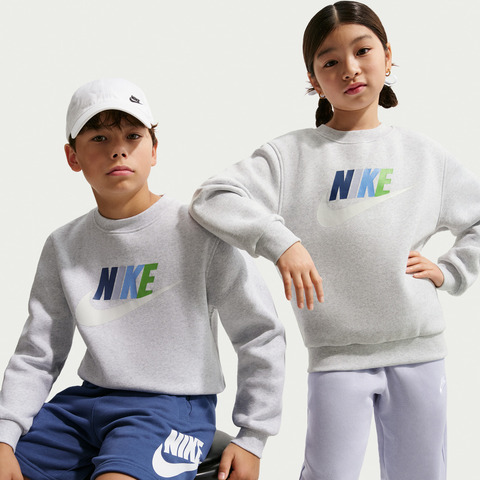 Nike KidsNike Kids2026大童K NSW CLUB FLC CREW LS HBR针织无帽卫衣FD2992-052