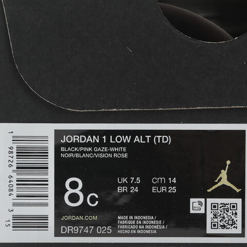 JordanJordan2026男婴童JORDAN 1 LOW ALT (TD)乔丹DR9747-025