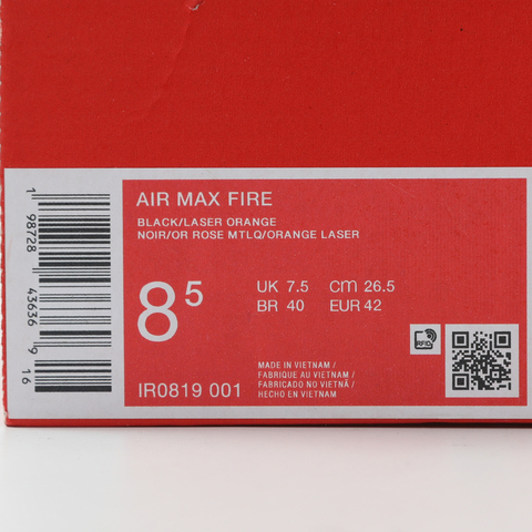 NIKE耐克2026男子AIR MAX FIRE休闲IR0819-001