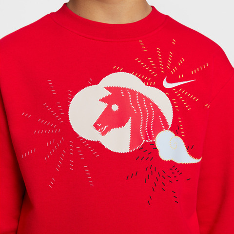 Nike KidsNike Kids2026大童K NSW CLUB FLC CREW CNY GCEL针织无帽卫衣IQ3931-657